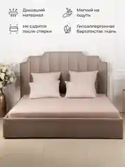 Карамельный простыня на резинке 90х200х30см трикотажная