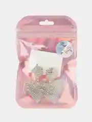 Серебряный вечерние серьги сердце со стразами