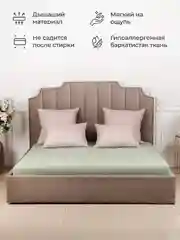 Оливковый простыня на резинке 90х200х30см трикотажная