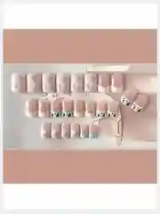 Накладные ногти короткие с дизайном форма Квадрат