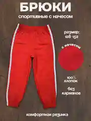 Красный брюки трикотажные с начесом