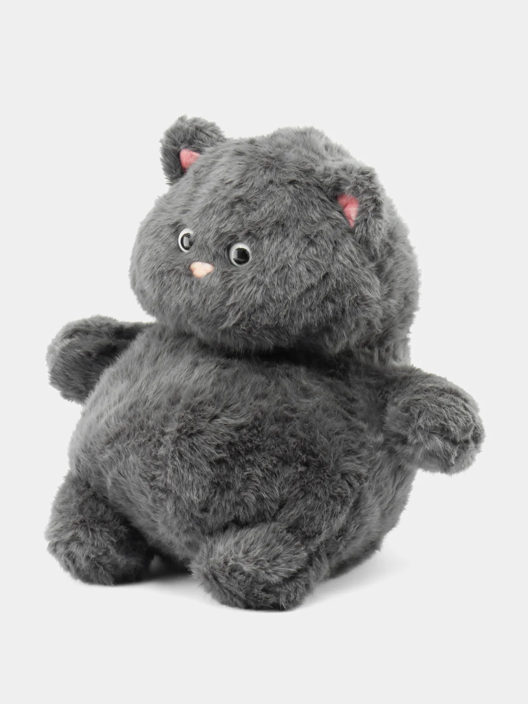 Серый мягкая игрушка "Кот-пухляш/кот пухлик/кот батон", 35 см, 45 см
