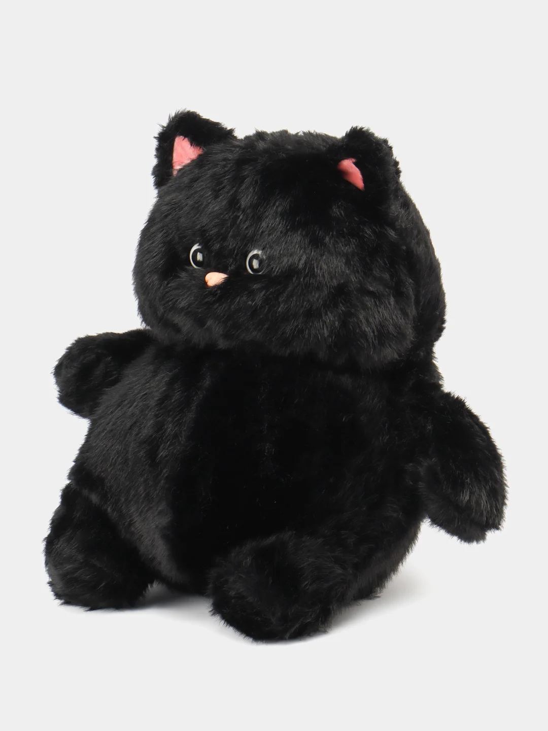 Черный мягкая игрушка "Кот-пухляш/кот пухлик/кот батон", 35 см, 45 см