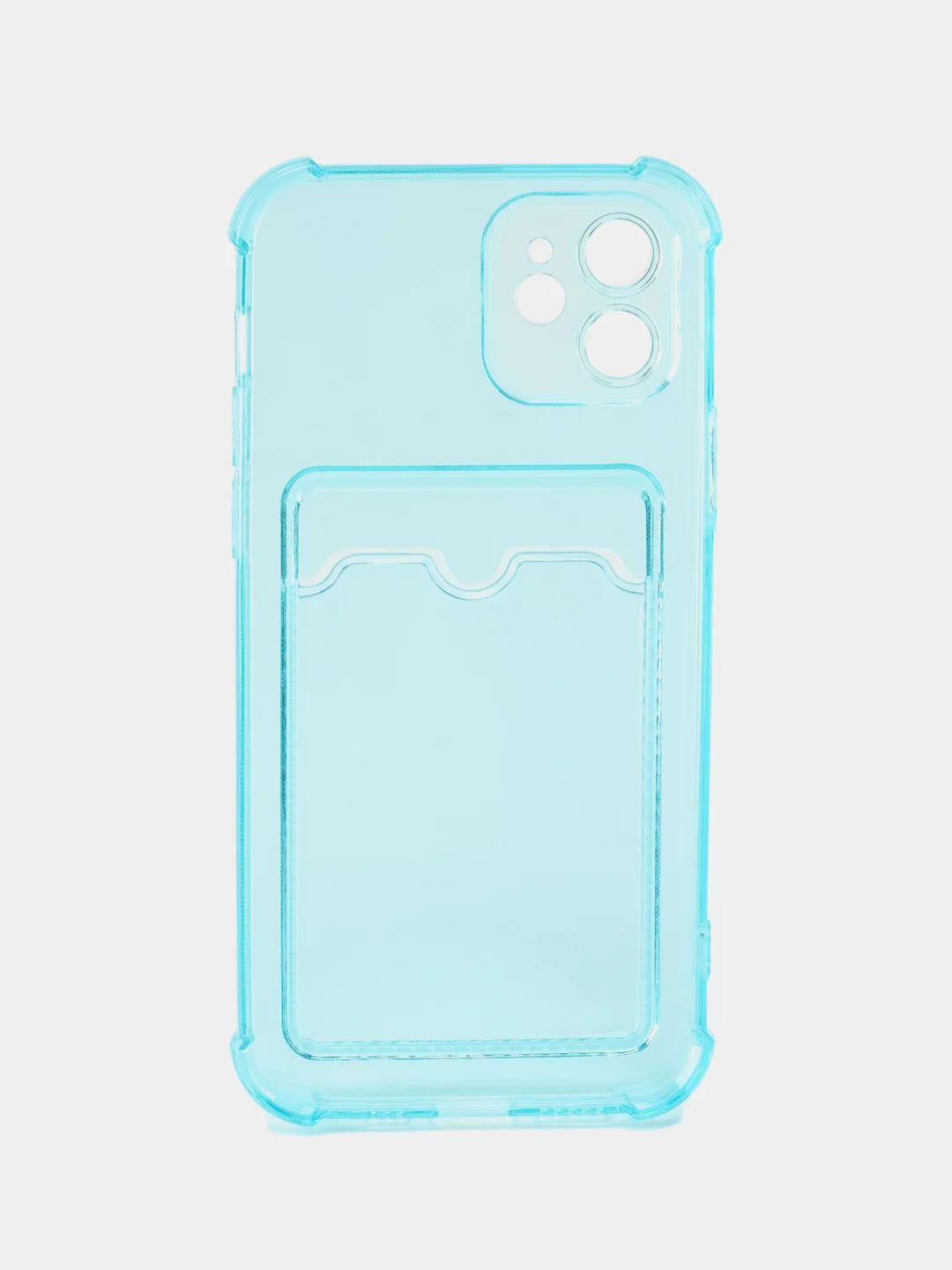 Бирюзовый чехол для iPhone XR, 11, 12, 13, 14, Pro, Pro Max, 7 / 8, 7 Plus, с карманом для карт