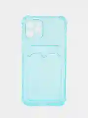 Бирюзовый чехол для iPhone XR, 11, 12, 13, 14, Pro, Pro Max, 7 / 8, 7 Plus, с карманом для карт