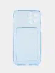 Синий чехол для iPhone XR, 11, 12, 13, 14, Pro, Pro Max, 7 / 8, 7 Plus, с карманом для карт