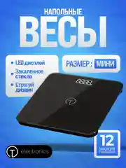 Черный весы напольные электронные Titan Electronics 08 MINI, 2 показателя, до 180 кг