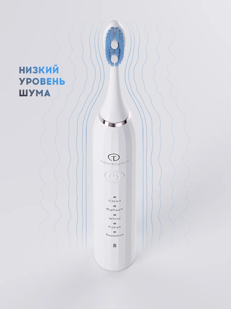 Электрическая звуковая зубная щетка Titan Electronics, 2 насадки