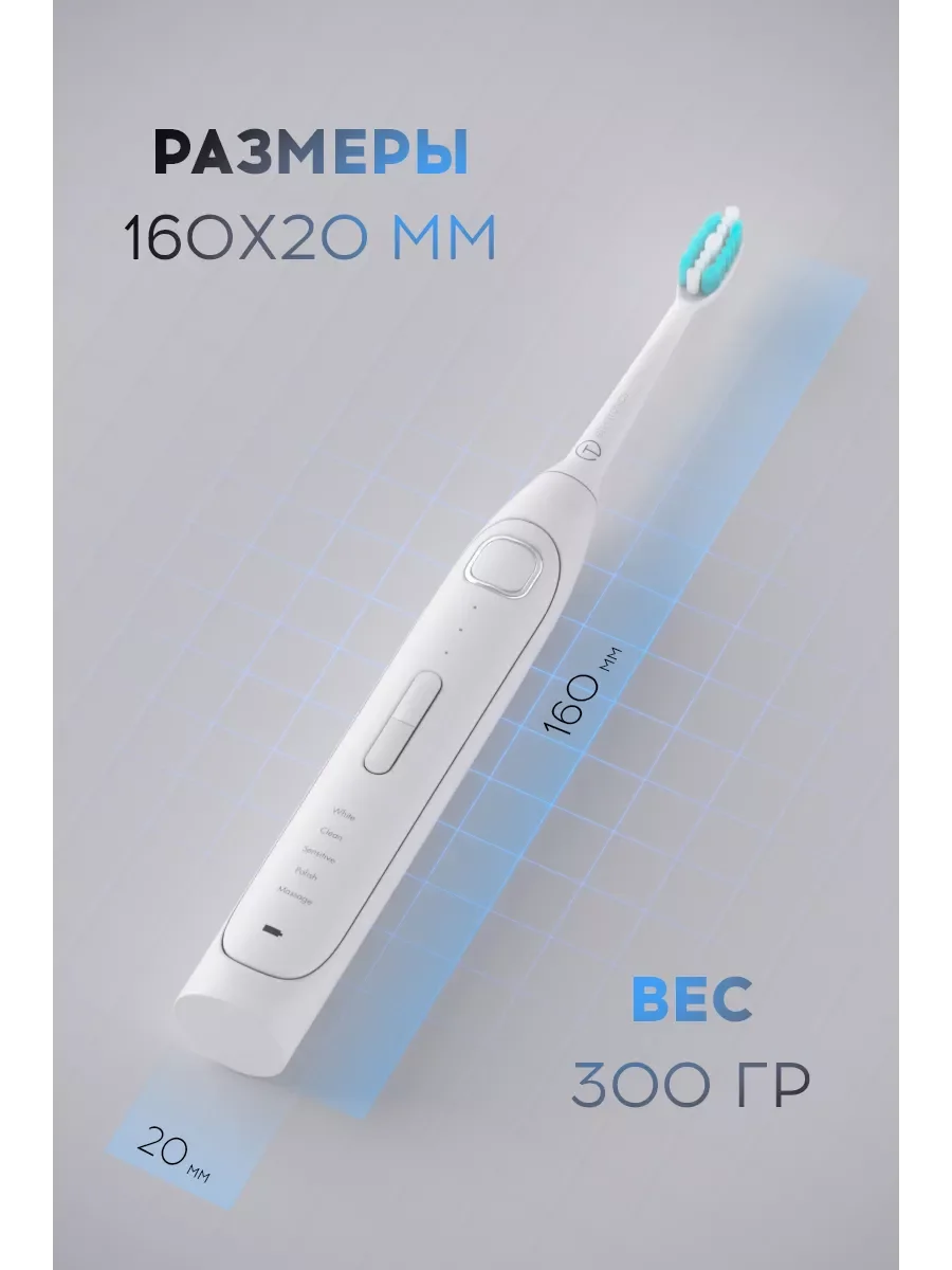 Белый электрическая зубная щетка Titan Electronics, 3 насадки