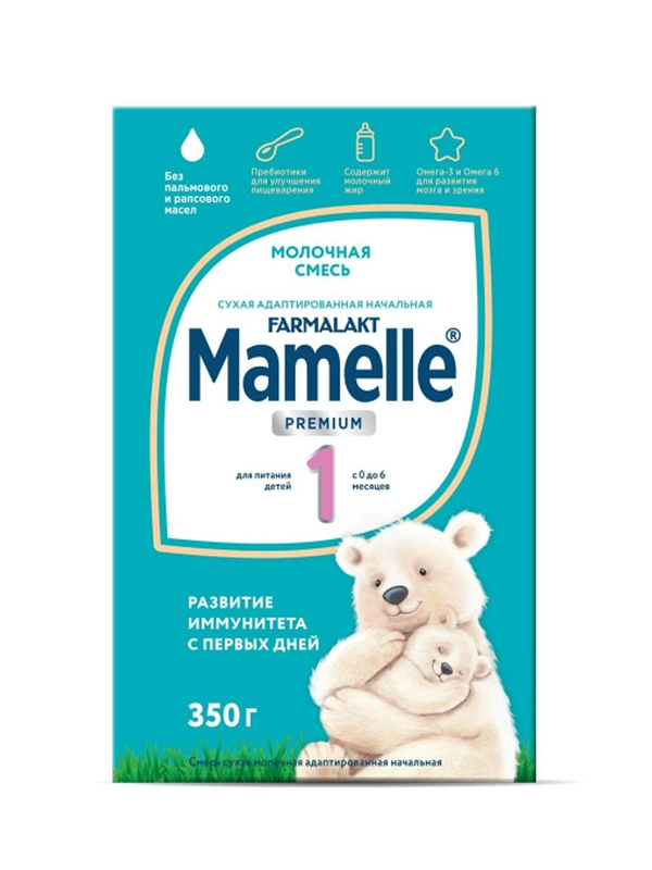 Смеcь молочная cухая MAMELLE PREMIUM 1, 0-6месяцев, 350г