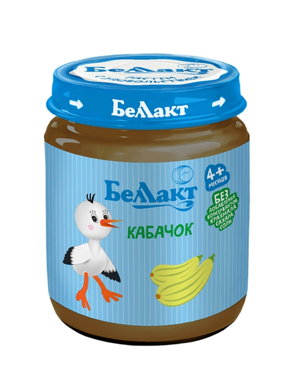 Пюре овощное БЕЛЛАКТ из кабачков, с 4 месяцев, 100г*6шт