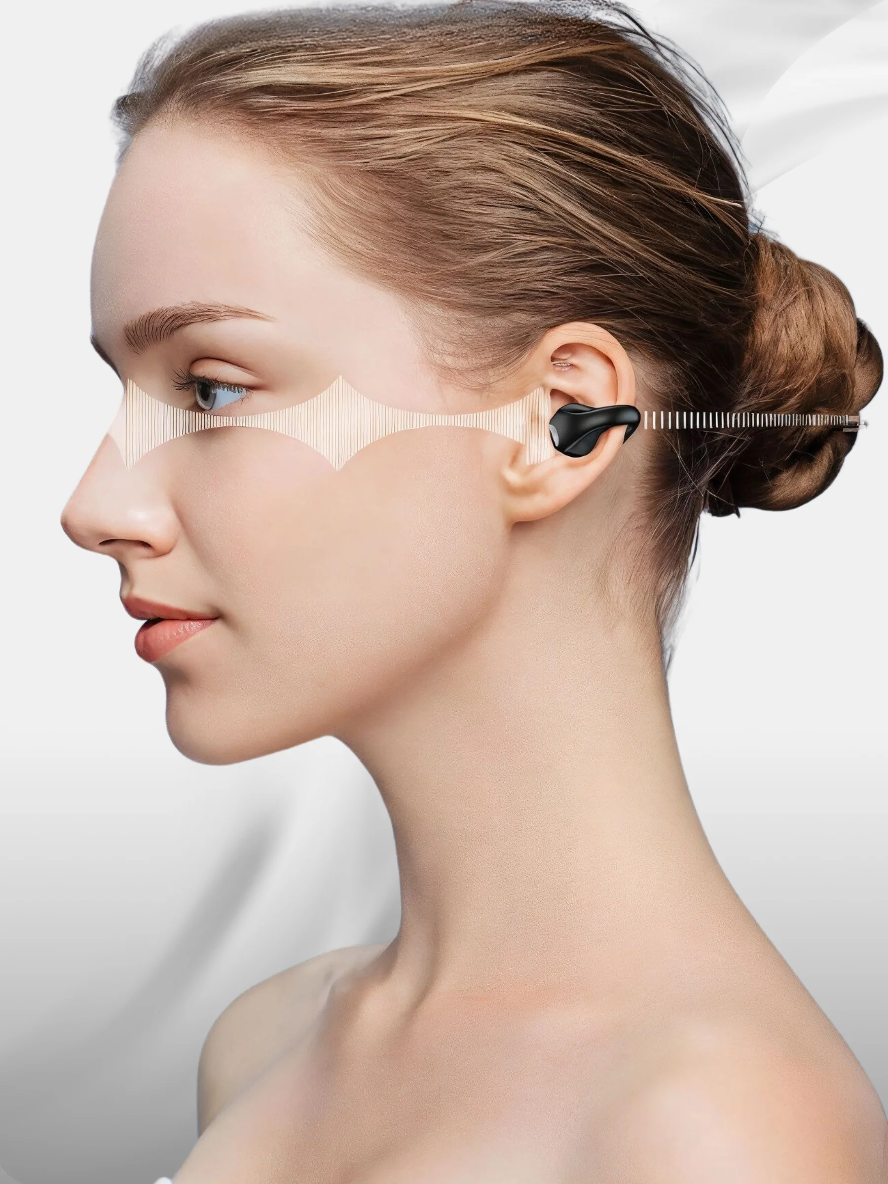 Черный беспроводные наушники - клипсы, bluetooth-гарнитура