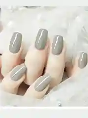 Серый накладные ногти, однотонные, дизайн ногтей