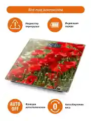 Зеленый home ELEMENT HE-SC906 красные маки весы напольные сенсор