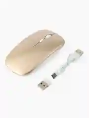 Золотой мышь компьютерная , бесшумная, беспроводная, ультратонкая, 2.4 GHz, Bluetooth, USB зарядка