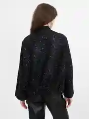 Черный пиджак бомбер с пайетками куртка женская легкая на лето осень жакет на весенний