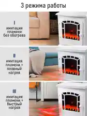 Прозрачный камин электрический STINGRAY ST-FP4202B Пульт дистанционного управления/электрокамин белый