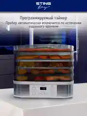 Серый электросушилка STINGRAY ST-FD700B 9 поддонов/ 4 для сушки,2 для ягод, 2 для пастилы/