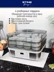 Серый электросушилка STINGRAY ST-FD700B 9 поддонов/ 4 для сушки,2 для ягод, 2 для пастилы/
