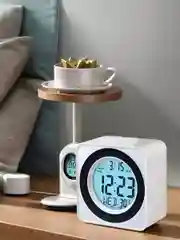 Белый часы-будильник Perfeo "Bob", (PF-F3616) время, температура