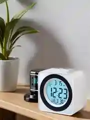 Белый часы-будильник Perfeo "Bob", (PF-F3616) время, температура