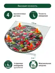 Зеленый весы кухонные электронные MARTA MT-1640 / Индикатор температуры/ сенсор/ ягодный микс