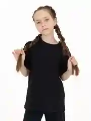 Черный костюм для девочки, футболка и брюки палаццо, Утенок