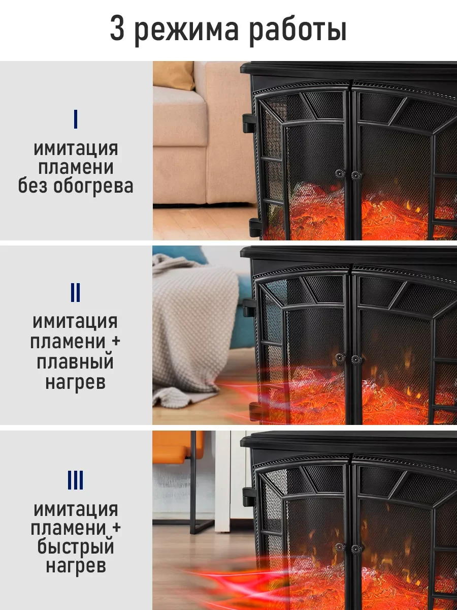 Черный камин электрический STINGRAY ST-FP4203A Пульт дистанционного управления черный