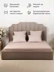 Карамельный простыня на резинке 160х200х30см трикотажная 100% хлопок