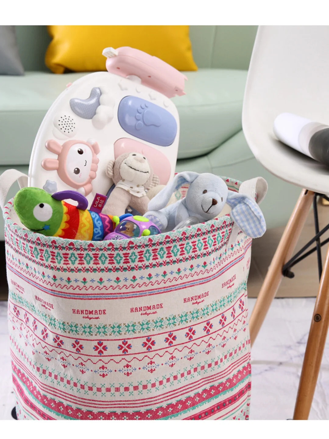 Корзина для игрушек и белья . Корзина для хранения белья, одежды, игрушек, тканевая