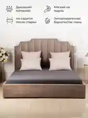 Серый простыня на резинке 160х200х30см трикотажная 100% хлопок