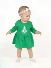 Зеленый боди-платье ясельное новогоднее, Утенок