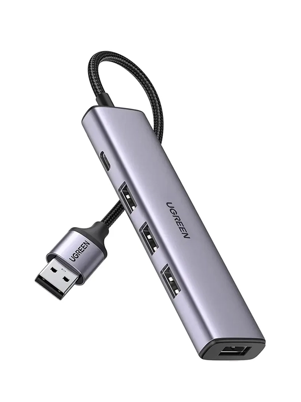 Хаб UGREEN CM473 (20805) USB 3.0 to 4*USB 3.0 Hub. Цвет: серый космос