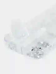 Серебряный стразы для дизайна в коробке? 1,5мм, около 3000шт., акрил