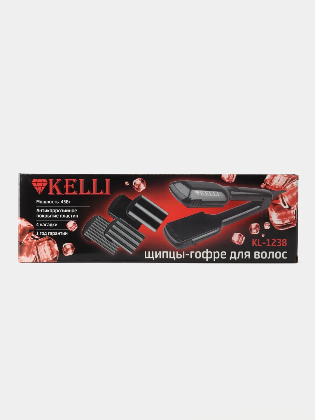 Утюжок для волос, выпрямитель гофре для завивки, 4 насадки KELLI KL-1238