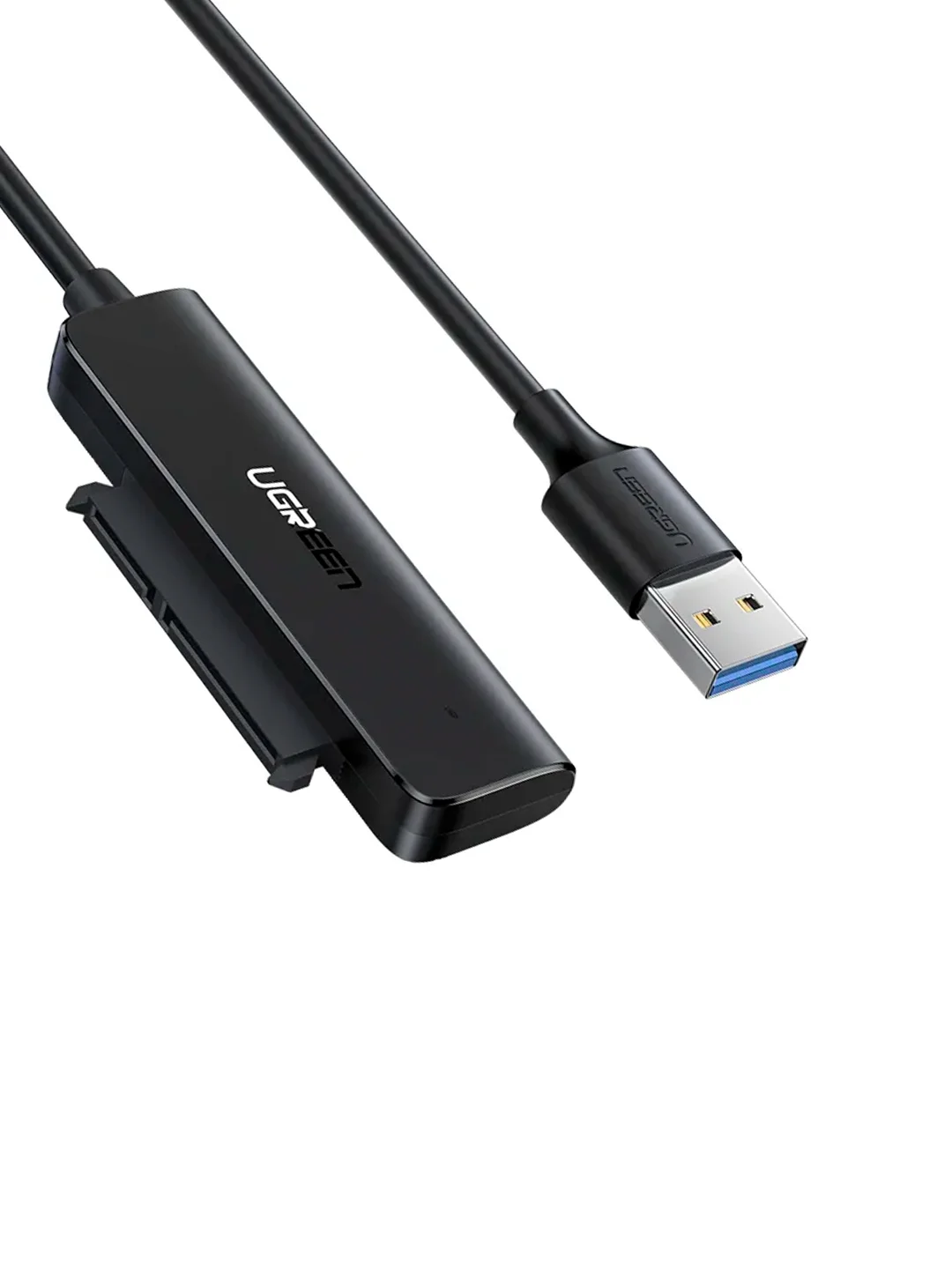 Черный конвертер UGREEN CM321 (70609) USB-A to 2.5-Inch SATA Converter. Длина 50 см. Цвет: черный