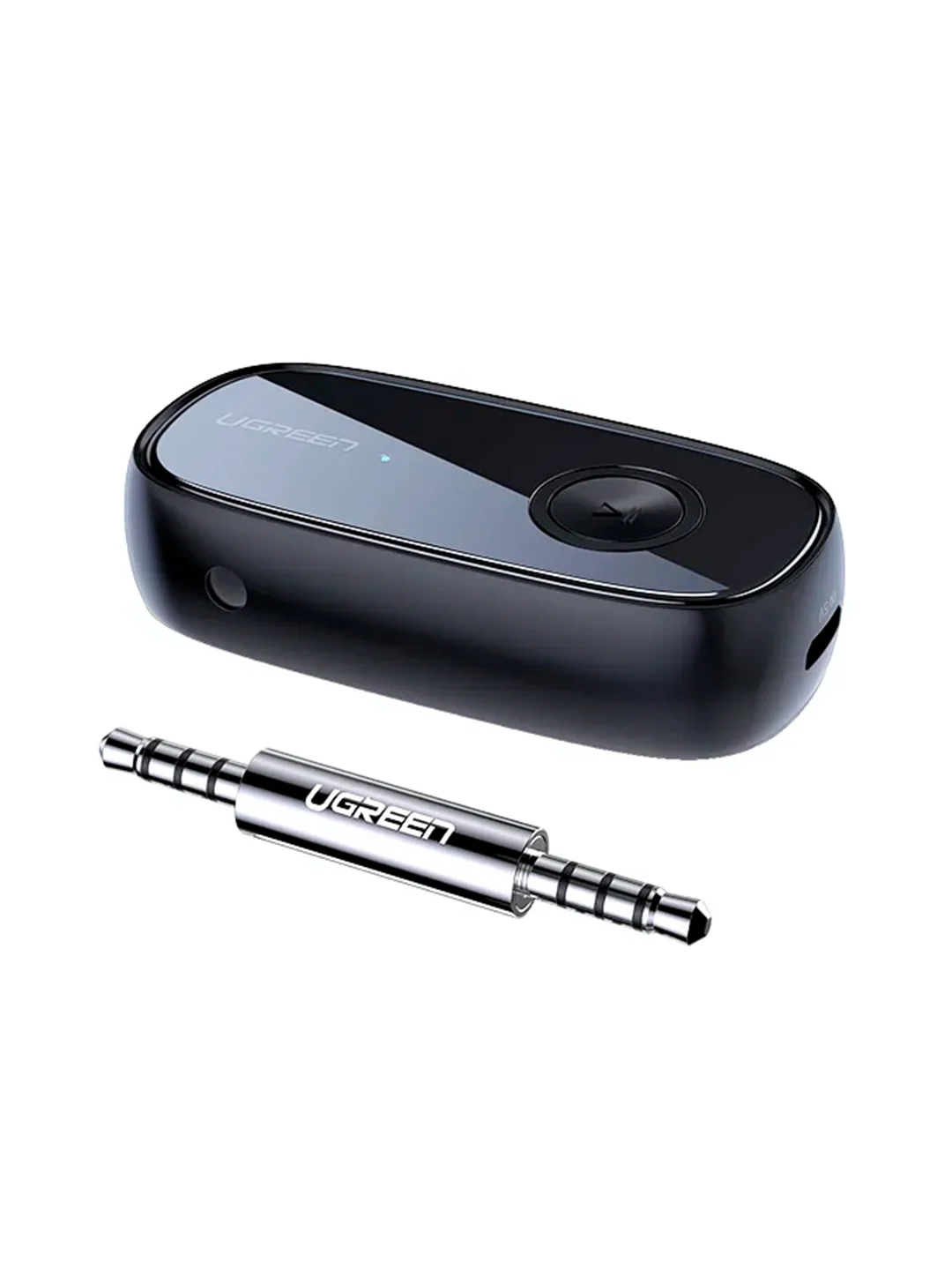 Черный адаптер UGREEN CM279 (70304) Bluetooth 5.0 Receiver Audio Adapter APTX с микрофоном.