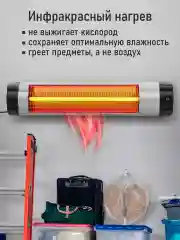 Черный инфракрасный обогреватель OBSIDIAN BS-IH2100B с креплением для настенного монтажа/ 3500 Вт