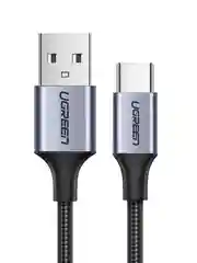 Черный кабель UGREEN US288 (60126) USB-A 2.0 to USB-C Cable Nickel Plating Aluminum Braid.