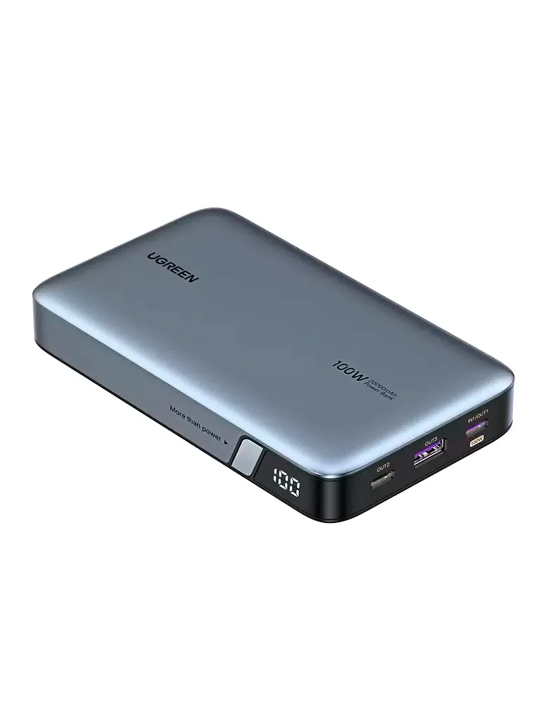 Серый внешний аккумулятор UGREEN PB720 (25188) PD 100W Power Bank 20000mAh. Цвет: серый