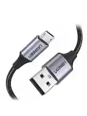 Серый кабель UGREEN US290 (60148) USB 2.0 A to Micro USB Cable Nickel Plating Alu Braid.