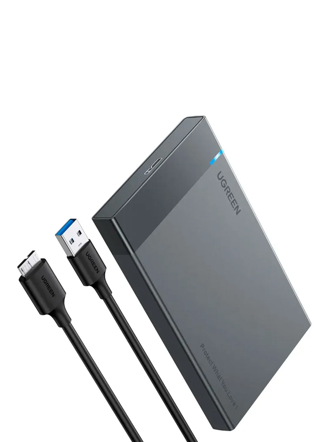 Черный внешний корпус для жесткого диска UGREEN US221 с кабелем USB -C- USB -A and USB-C- USB- C