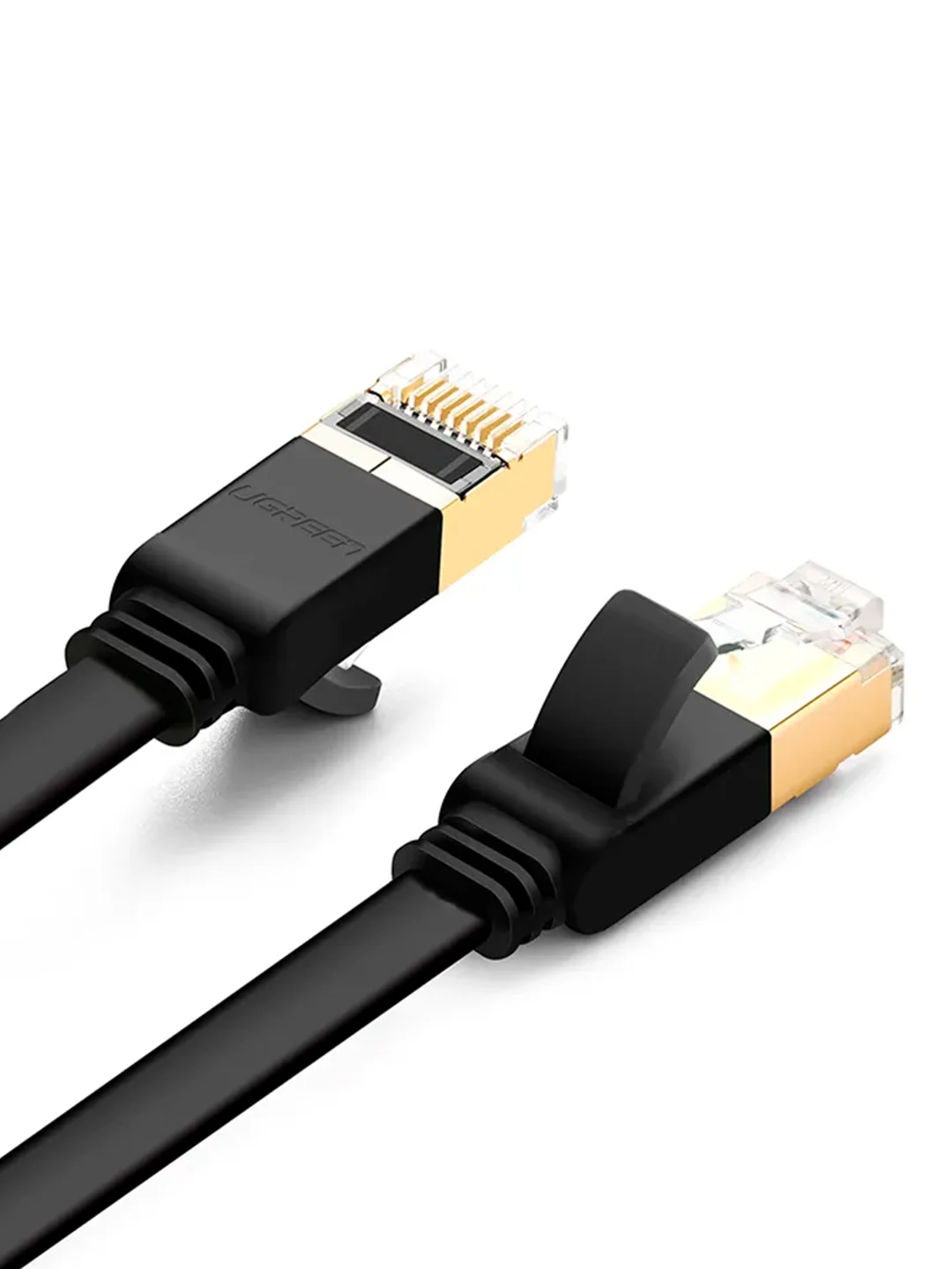 Черный кабель UGREEN NW106 (11264) Cat 7 U/FTP Lan Cable Flat Design. Длина: 8м. Цвет: черный