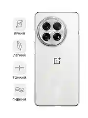 Прозрачный силиконовый чехол на OnePlus 13 / Ван Плас 13 прозрачный, с принтом, защита камеры