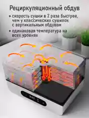 Черный сушилка для овощей и фруктов STINGRAY ST-FD715C 8 уровней, мощность 500 Вт, черный