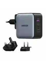 Серый зарядное устройство для путешествий UGREEN CD296 (90409) Nexode 65W USB-A+2*USB-C GaN