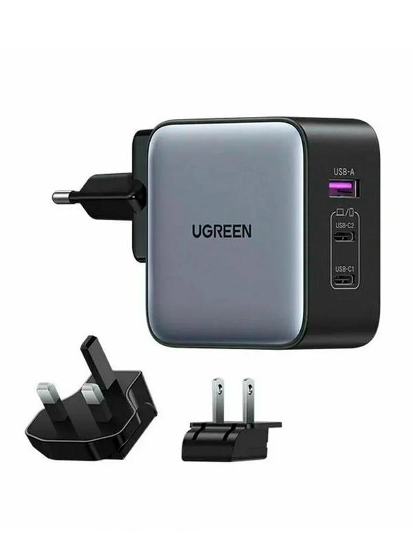 Зарядное устройство для путешествий UGREEN CD296 (90409) Nexode 65W USB-A+2*USB-C GaN