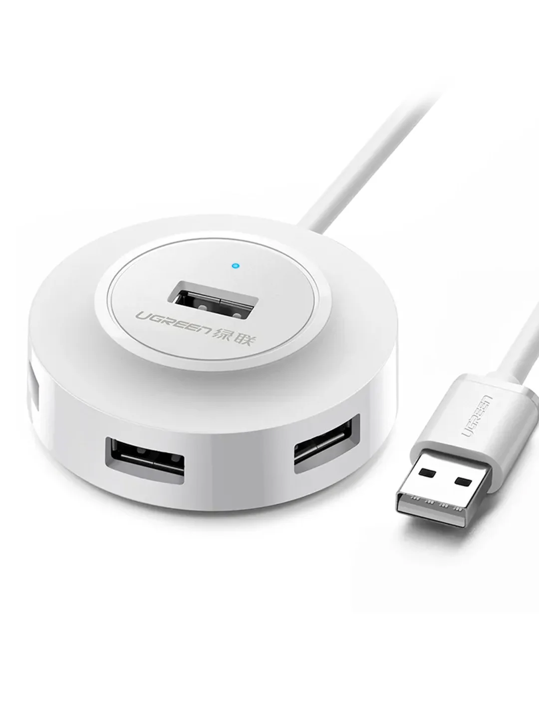 Белый хаб UGREEN CR106 (20270) USB 2.0 Hub 4 Ports. Длина: 1м. Цвет: белый
