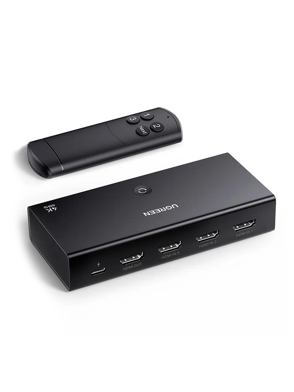 Переключатель UGREEN CM598 (15376) HDMI Switcher 3-в-1. Цвет: черный