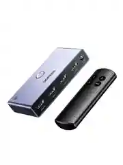 Черный переключатель UGREEN CM624 (15604) HDMI 2.1 Switcher 3-в-1 с кабелем USB-A - DC 1,5 м.